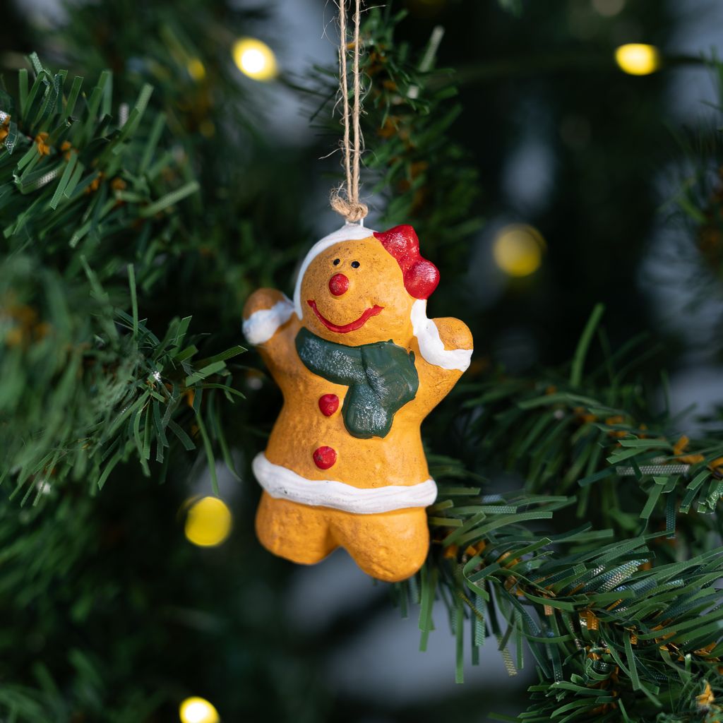 Keramik Deko-Hänger Weihnachts-Mädchen 5 x 7cm Weihnachtsdeko Christbaumschmuck Anhänger