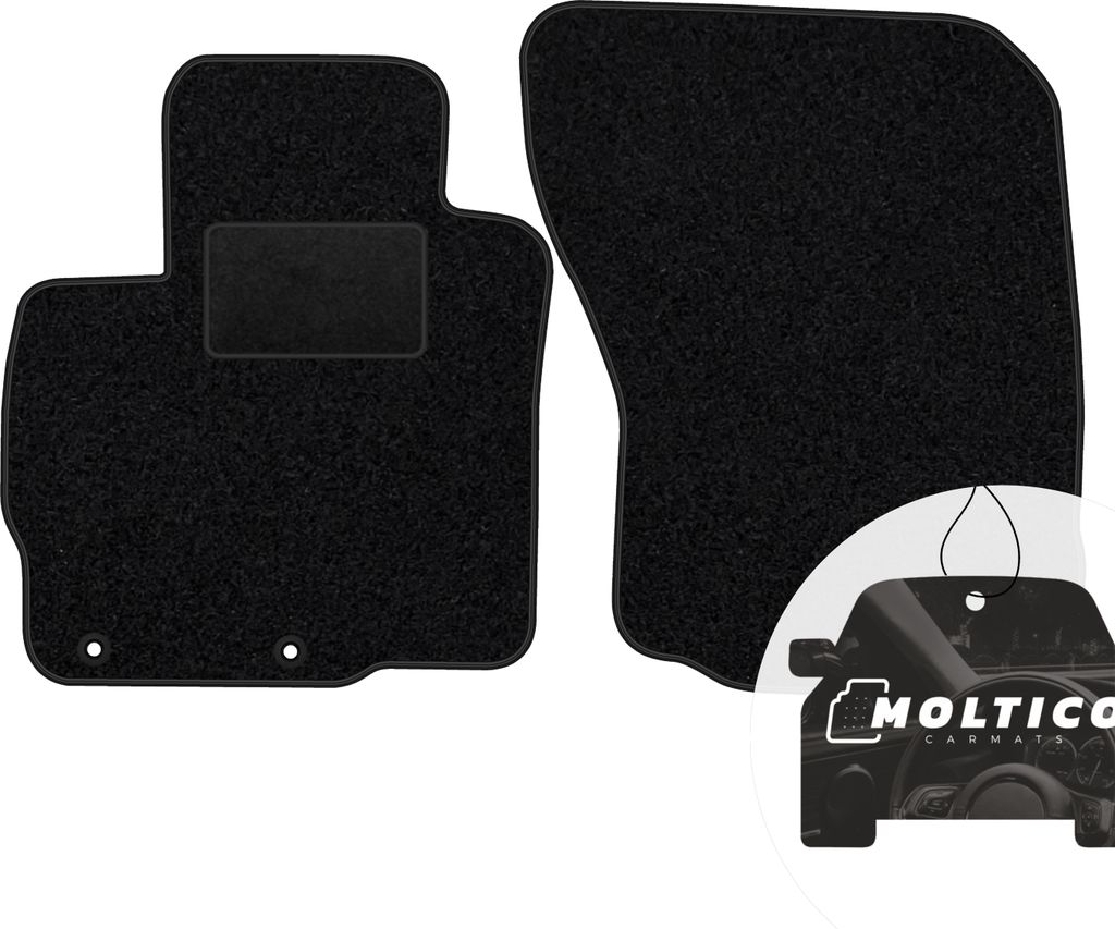moto-MOLTICO Vorne Fußmatten Auto Velours Autoteppiche Schwarz Automatten Set 2-teilig passend für Mitsubishi Outlander III 2012-2022