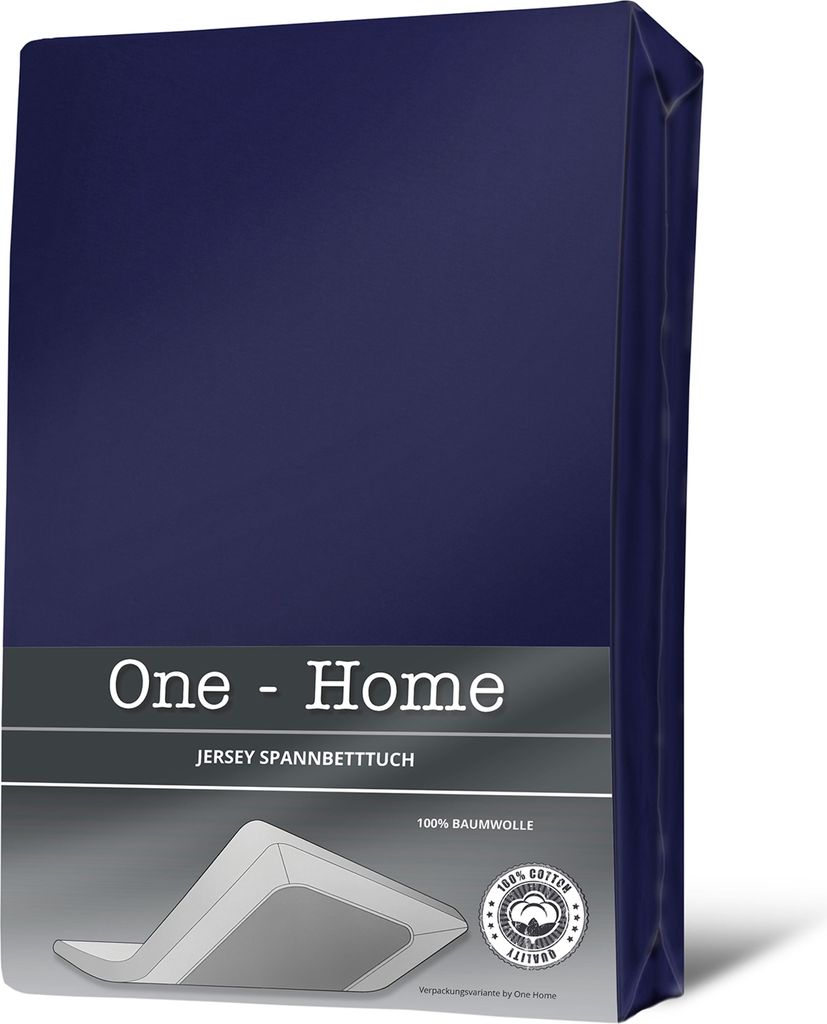 Jersey Spannbettlaken Spannbetttuch Baumwolle 90x200 140x200 180x200 & Topper..., Größe:180 - 200 x 220 cm, Farbe:Navy / Marine Blau
