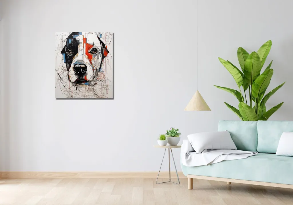 Déco Murale Chien Dessiné 60x70 cm : Transformez vos Murs Vides
