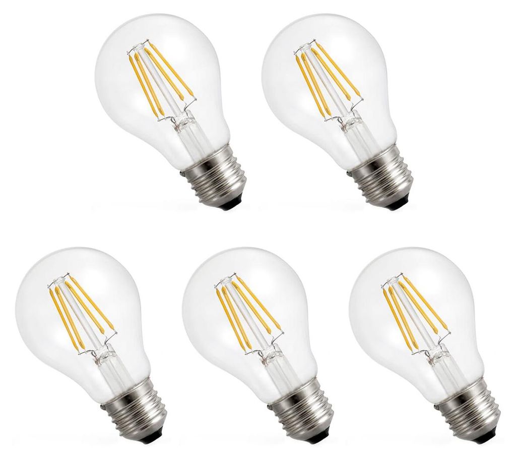 Spectrum Dimmbare LED-Lampe E27 5,5 W - 230 V - 710 Lumen - 2700 K Warmweiß - Gemütliches Licht - Dimmbar - Energieeffizient - 5 Stück