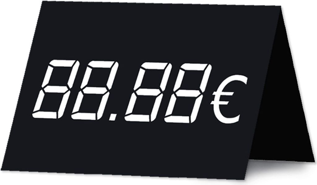 PRICARO Étiquette de prix "deux chiffres" noire, 50 pièces Image du produit 