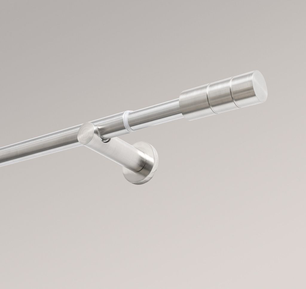LYSEL SET Jade Zylinder Stange Ø 16/19mm Edelstahl-Optik, Länge: 190-340cm
