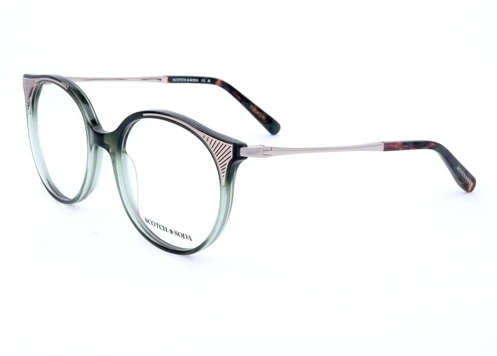 Lunettes Scotch & Soda SS1024 Vert Brillant 53/18/135 pour Femmes Chic