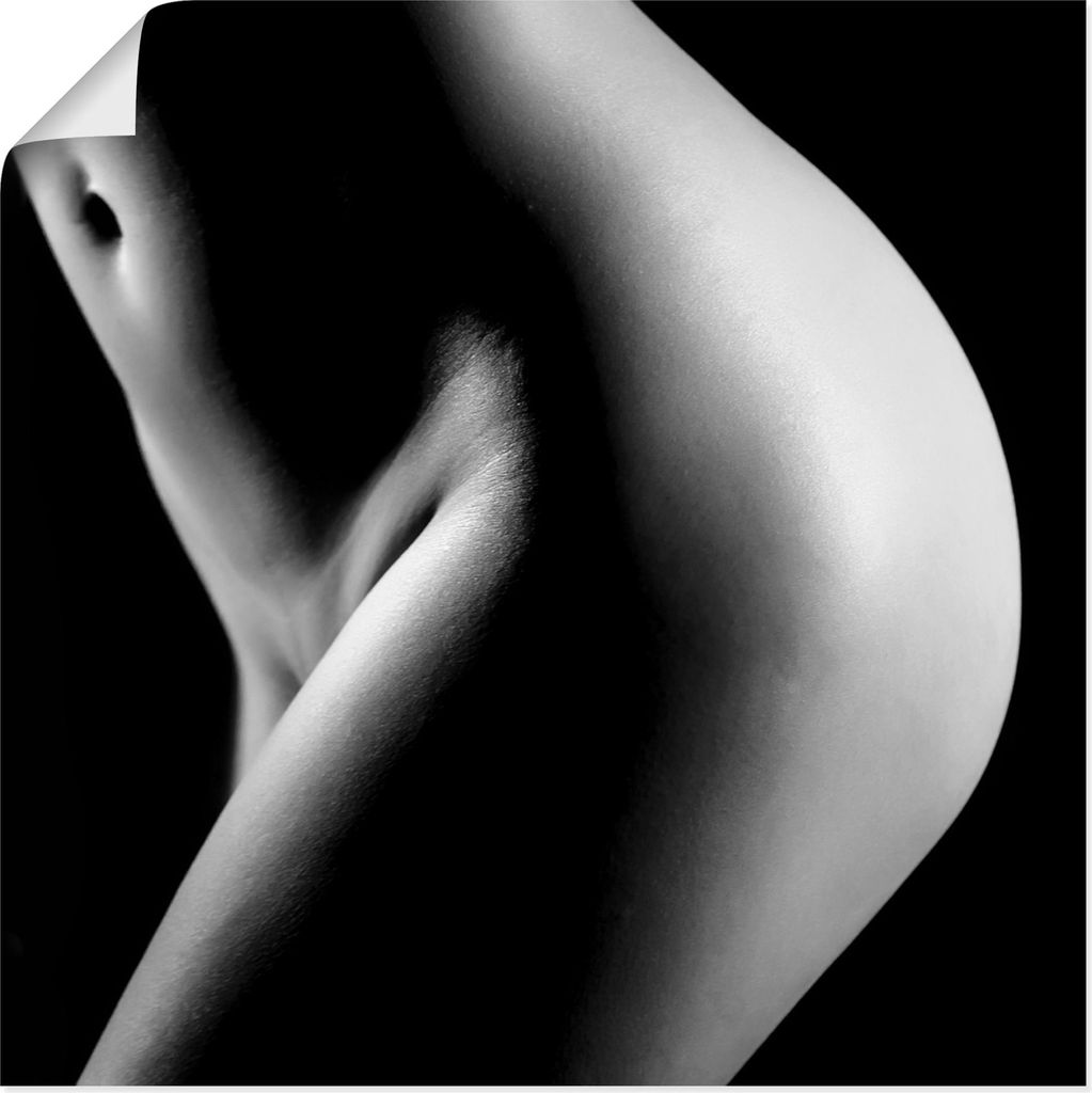 ARTland Poster Hübsche junge nackte Frau_schwarz/weiß Größe: 40x40 cm