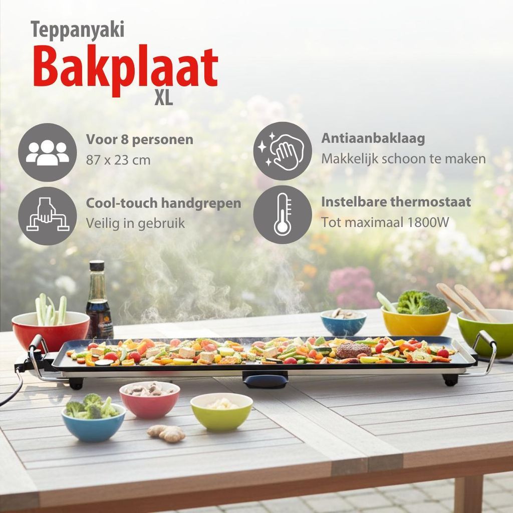 alpina Płyta grillowa Teppanyaki XL - Regulowany termostat Zdjęcie produktu 