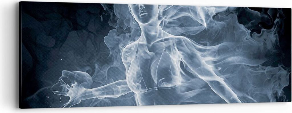 Bild auf Leinwand - Leinwandbild - Mädchen rauch nebel kunst - 90x30cm - Wand Bild - Wanddeko - Leinwanddruck - Bilder - Kunstdruck - Wanddekorati...