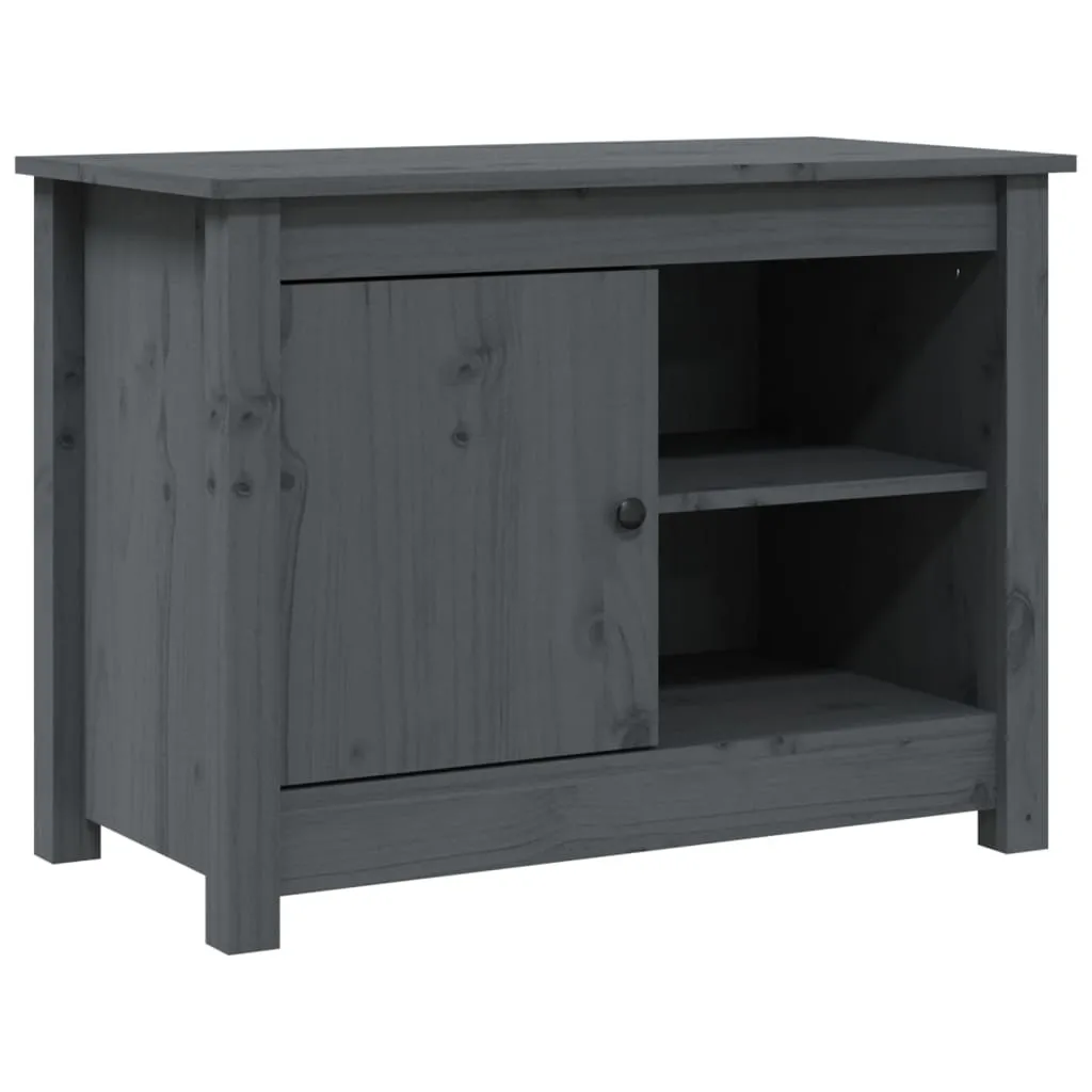 Mobile TV Basso in Pino Massiccio Grigio SYFAX™ 70x36,5x52 cm Mobiletto