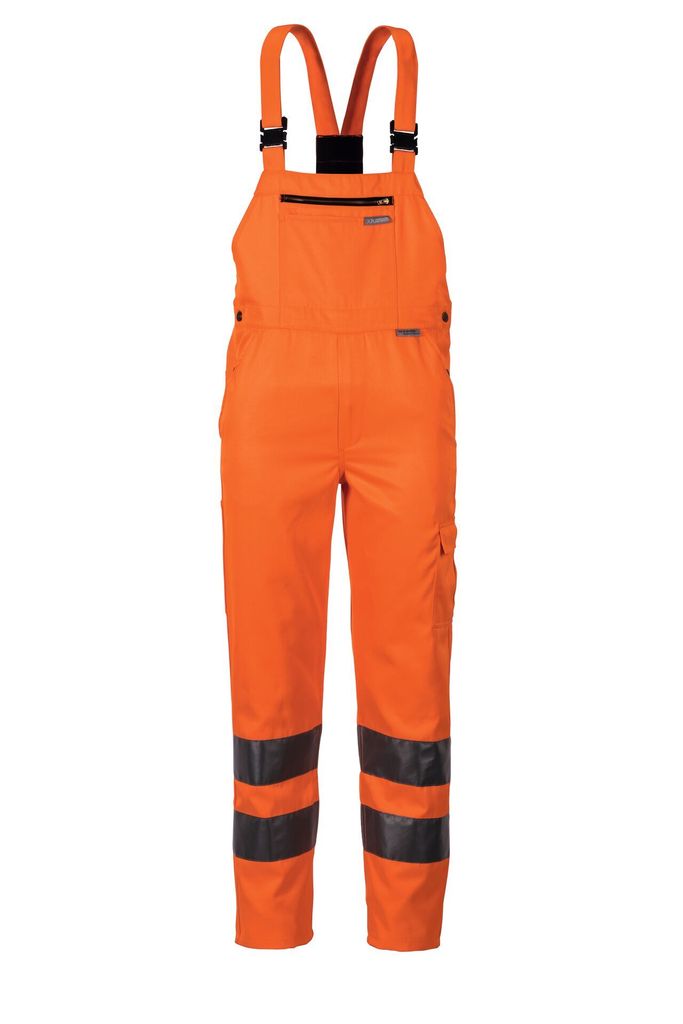 Planam Warnschutz Latzhose uni Gr. 58 orange Produktbild 