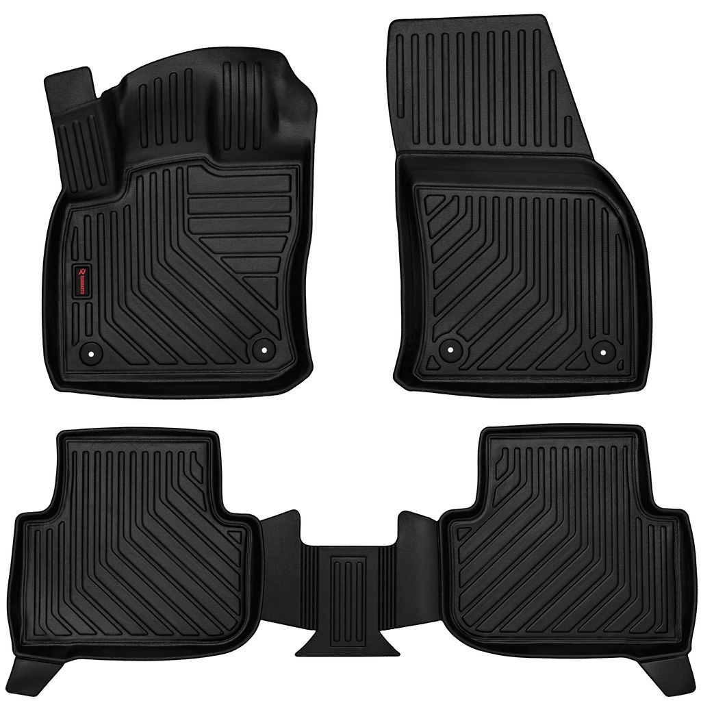 3D Gummi Fussmatten Auto - Automatten Set - Allwetter Fußmatte Gummi - Antirutsch & Wasserfest Autoteppiche - passend für Volkswagen Tiguan II (2...