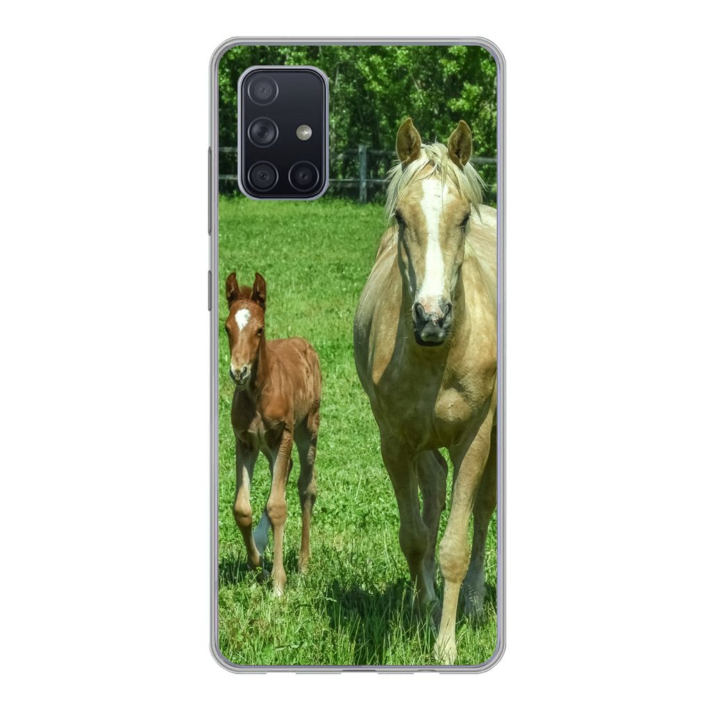MuchoWow Handyhülle Schutzhülle Hülle für Samsung Galaxy A51 5G Pferd - Fohlen - Tiere Silikon Softcase Handy Hülle - Abbildung