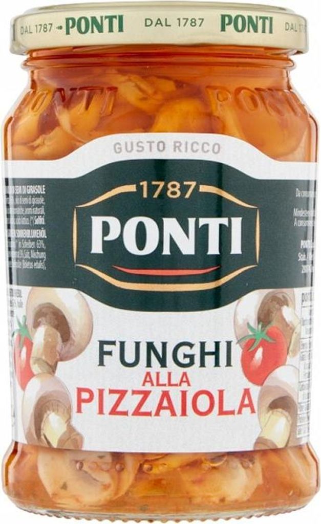 Champignons in Öl Funghi alla Pizzaiola 280g - Ponti Produktbild 