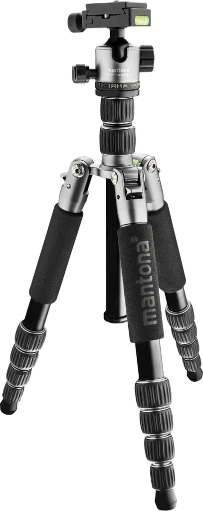Mantona Light Traveller Reisestativ 131,5 cm schwarz/grau, Produktbild 