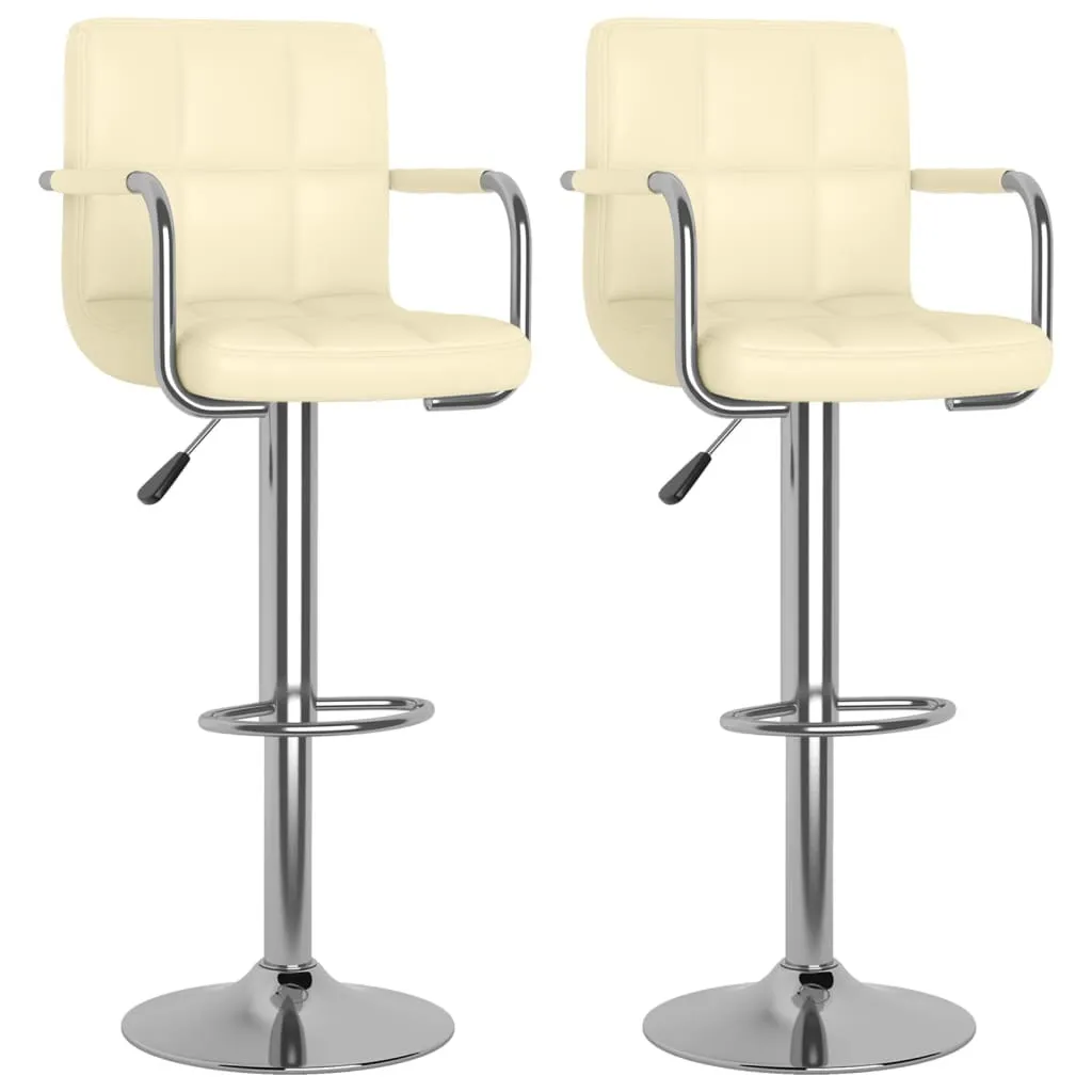 vidaXL Set 2 Sgabelli Bar Similpelle Crema: Robusti e Regolabili