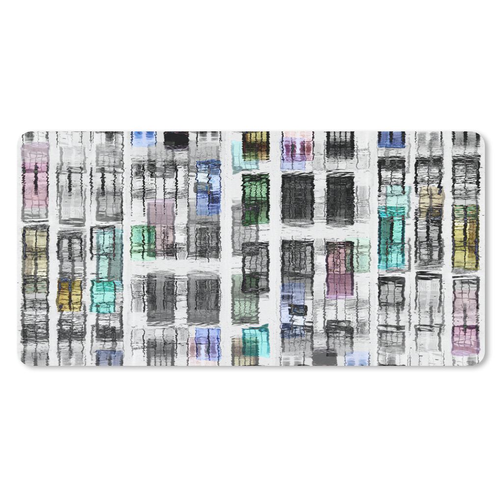 MuchoWow Schreibtischunterlage Türen - Bunt - Abstrakt 80x40 cm - XXL Mauspad - Gaming Mauspad