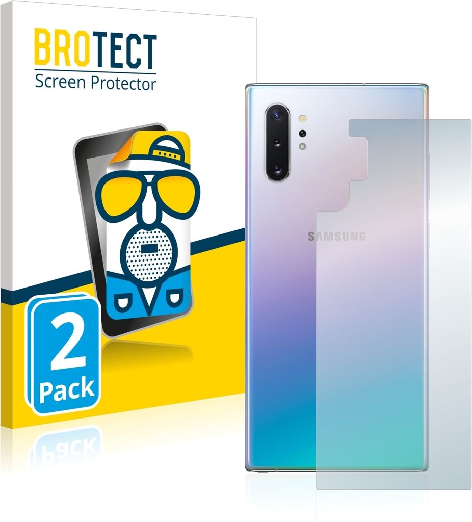 2x BROTECT Schutzfolie für Samsung Galaxy Note 10 Plus (Rückseite) Displayschutz Displayschutzfolie Folie Matt Entspiegelungsfolie