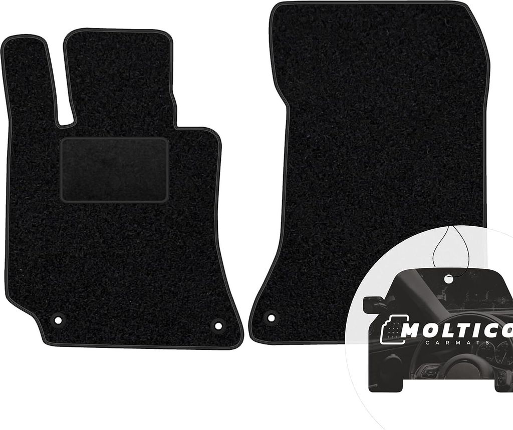 moto-MOLTICO Vorne Fußmatten Auto Velours Autoteppiche Schwarz Automatten Set 2-teilig passend für Mercedes-Benz SLK R171 2004-2011
