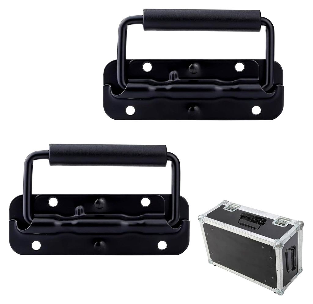 Klappgriff, 140 mm gefedert, 2 Stück, Tragegriff für Kisten, Hardware Boxen Griff, Flightcase Griff, belastbar, für Werkzeugkisten, Aufbewahrung...