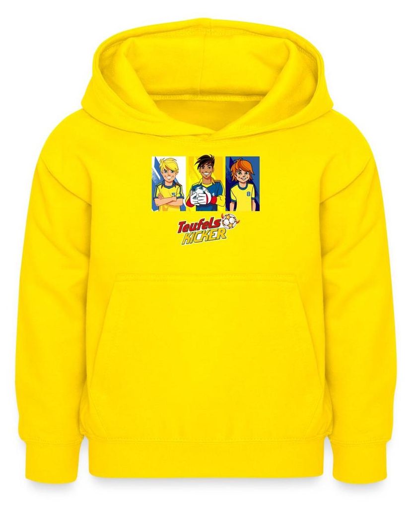 Spreadshirt Teufelskicker Moritz, Mehmet Und Catrina Kinder Hoodie, XS (3/4 years), Gelb