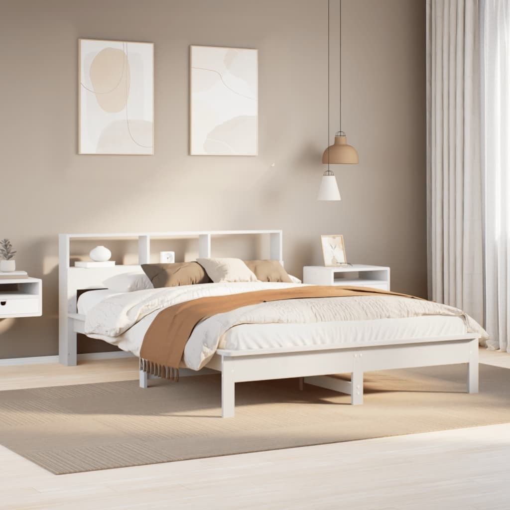 Maison Exclusive - Massivholzbett ohne Matratze Weiß 140x190 cm Kiefernholz