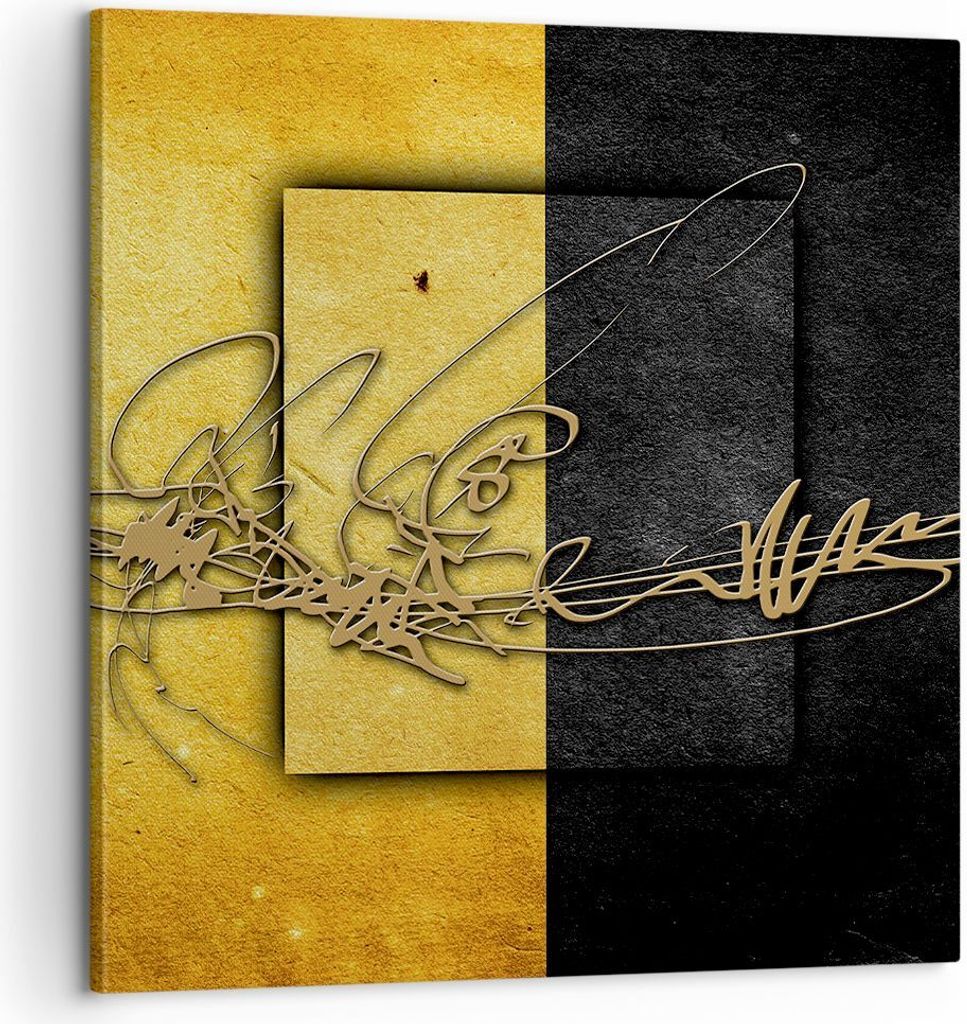 Bild auf Leinwand - Leinwandbild - Geometrisch figuren kreis quadrat - 60x60cm - Wand Bild - Wanddeko - Leinwanddruck - Bilder - Kunstdruck - Leinw...