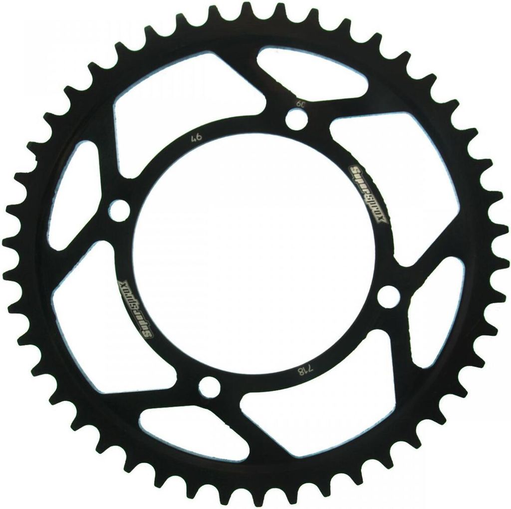 Stahl-Kettenrad Supersprox 530 - 46Z (schwarz) RFE-718:46-BLK|ID 115,0 LK 134,0 4-Loch