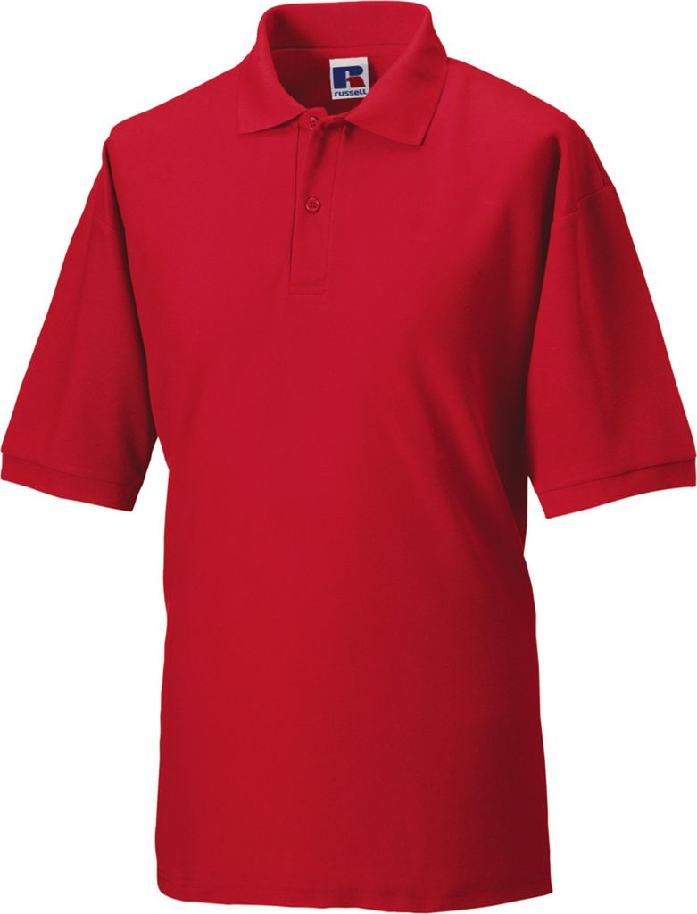Russel Herren Klassik Kurzarm PolyBaumwolle Polo Shirt BC566 (XS) (Rot)