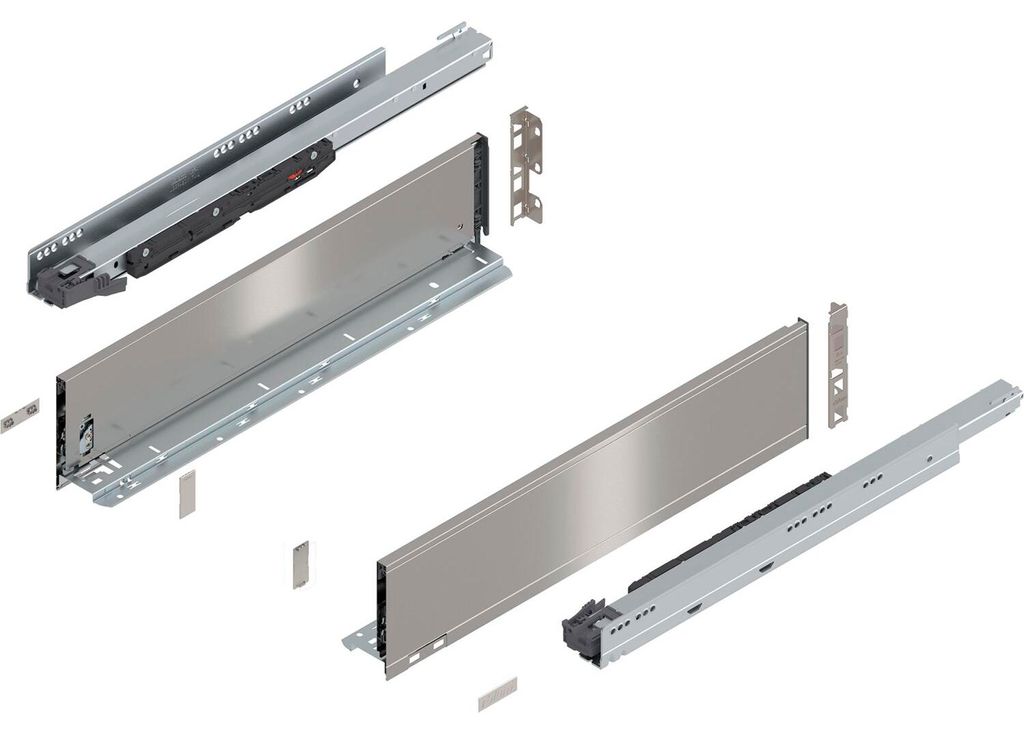Blum Legrabox pure H K Schubladenschienen Set | 1 Paar, 70kg 550mm | Tip On Vollauszug, inox