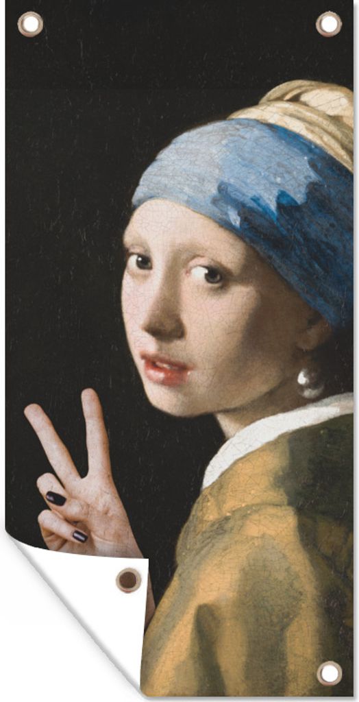 MuchoWow 40x80 cm Outdoor-Poster Gartendeko Sichtschutz Garten Poster für den Garten Malerei - Vermeer - Alte Meister