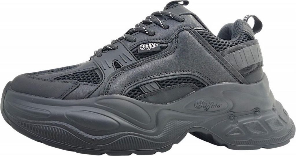 Buffalo Damen sportlicher Schnürer in Schwarz, Größe 38