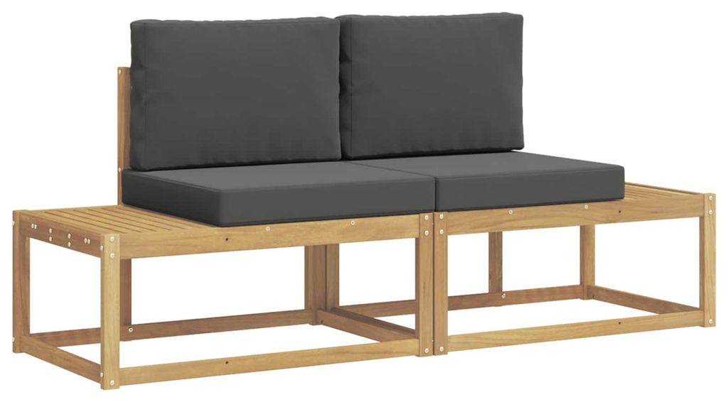 Outdoor-Sofagarnitur 2 pcs Weiß und Anthrazit Polyester