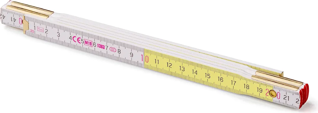 Mètre Pliant 1m Métrique Perfekt 5 Blanc et Jaune - Pack de 20 Pièces - 3