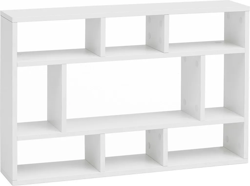 Meuble de rangement mural Blanc 75 cm Étagère suspendue en Bois Design