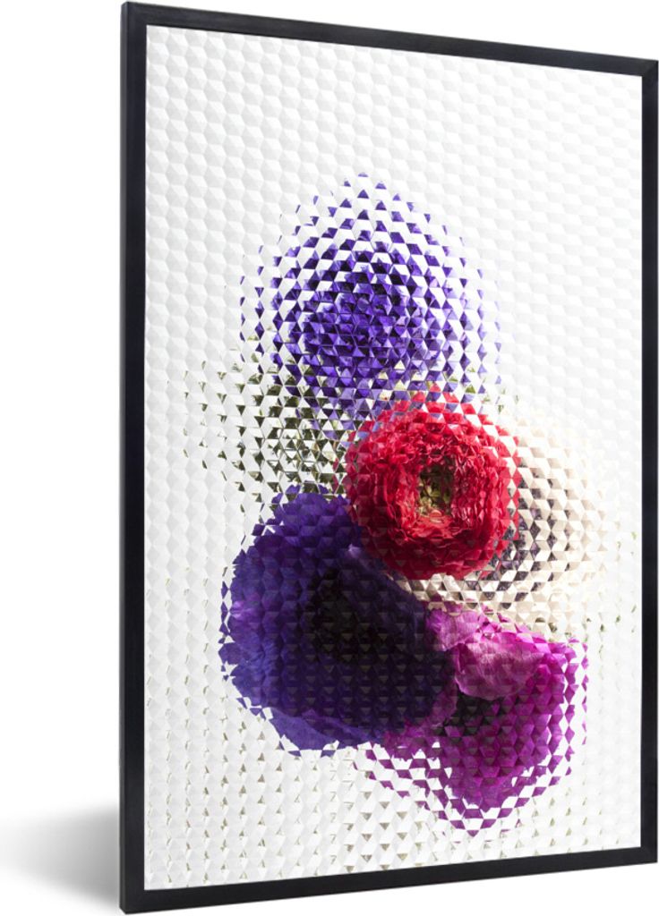 MuchoWow MuchoWow Gerahmtes Poster Mohn - Blumen - Glas 20x30 cm - Poster mit zchwarzem Bilderrahmen - Drucken - Bilder Poster im Rahmen