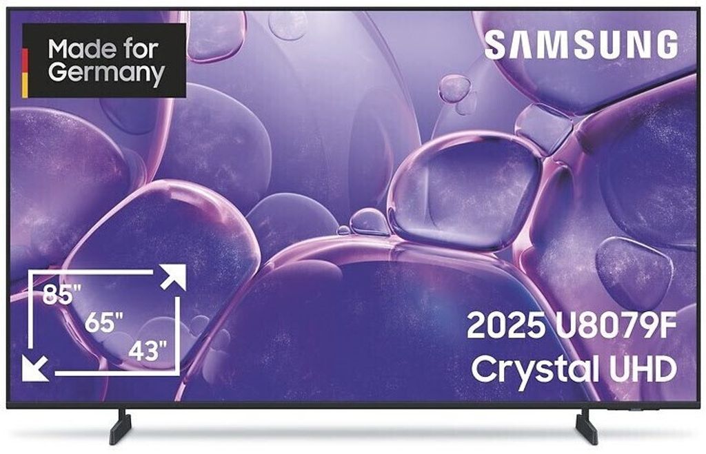 Samsung 75" Crystal UHD U8099F 4K Smart TV (2025), 190,5 cm (75"), 3840 x 2160 Pixel, LED, Smart-TV, WLAN, Schwarz