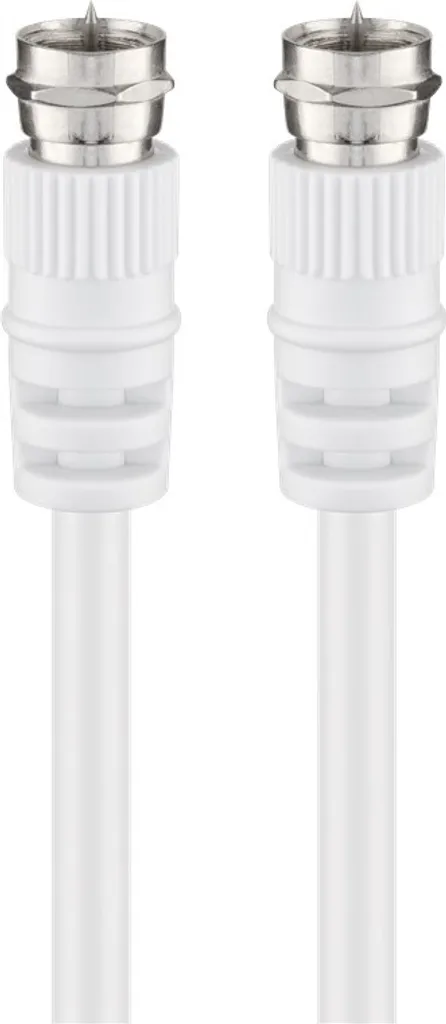 Goobay 27202 Cavo di collegamento SAT, bianco, 10 m - spina F - spina F