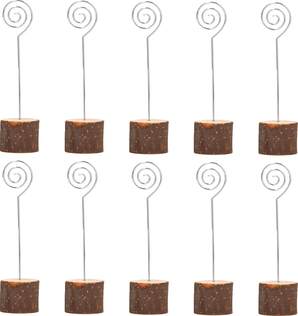 10 Segnatavolo Svegli e Colorati con Base in Legno per Anniversari