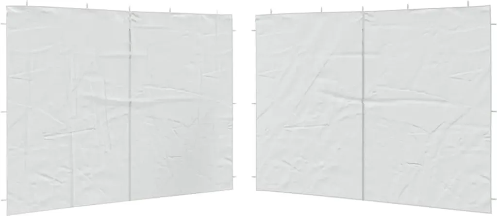 Set 2 Pareti Laterali Tenda Festa PE Bianco con Cerniera | Ricambio Gazebo