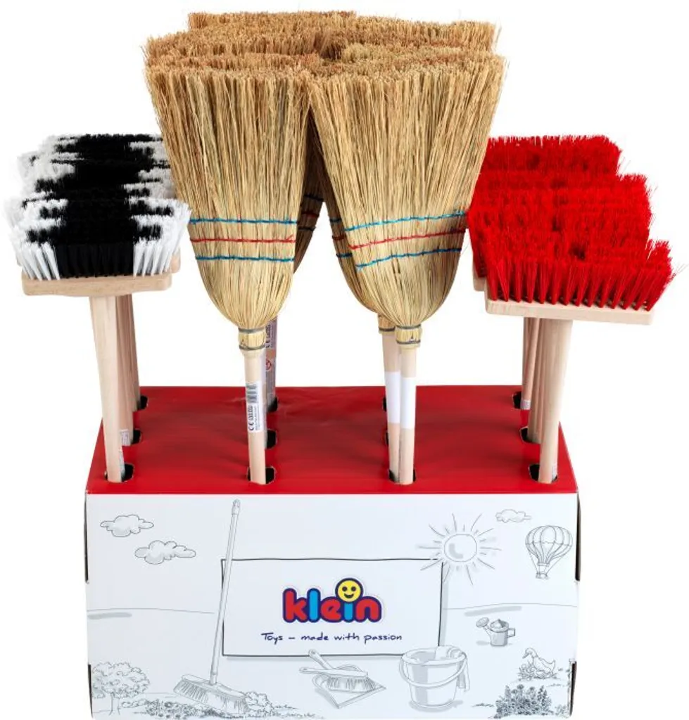 Set de 29 Balais en Bois avec Support de Rangement Mural Pure Fresh