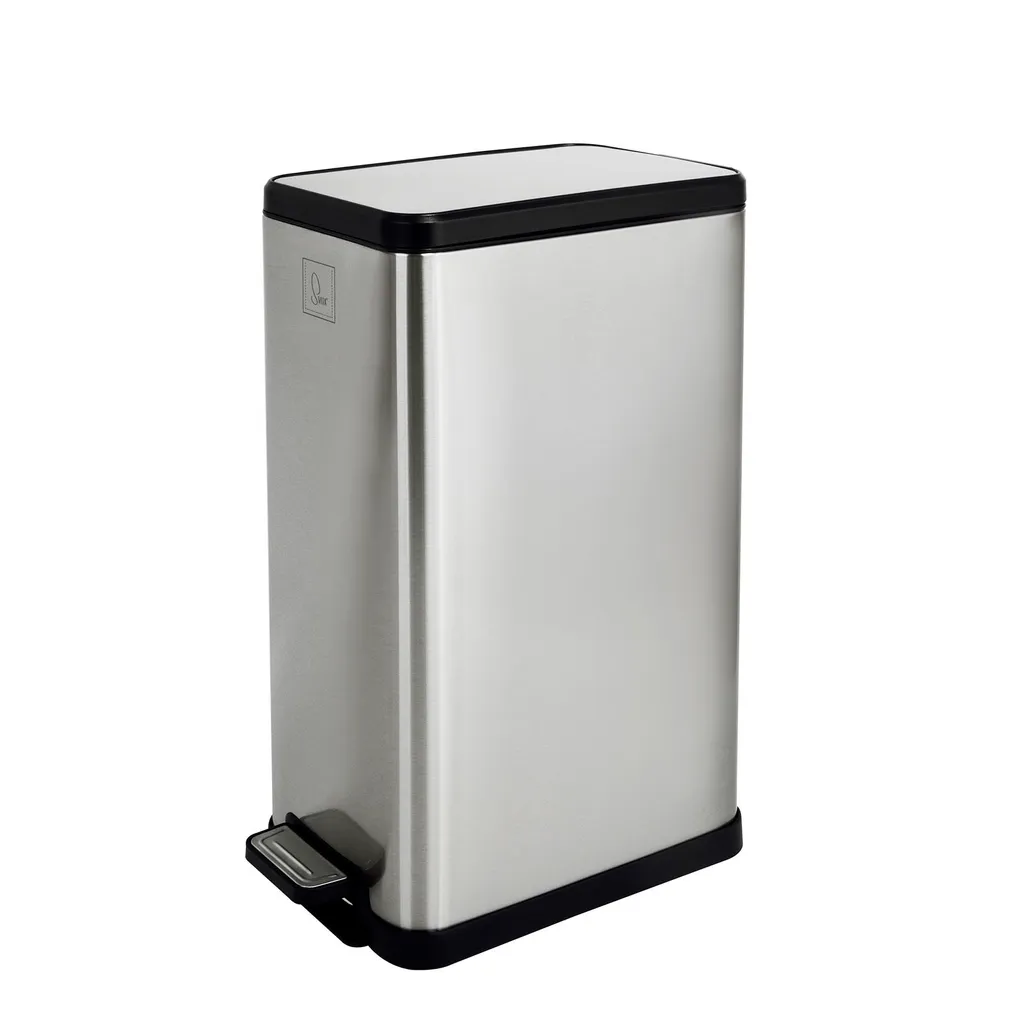 Poubelle à pédale 18L Softclose Argent SVITA avec seau amovible