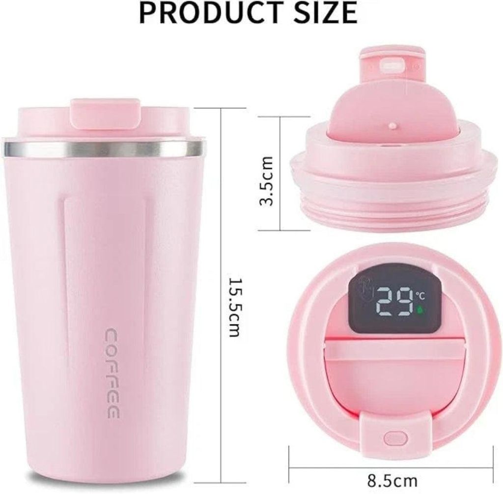Termohrnček z nehrdzavejúcej ocele, objem 380 ml, s LED Obrázok produktu 