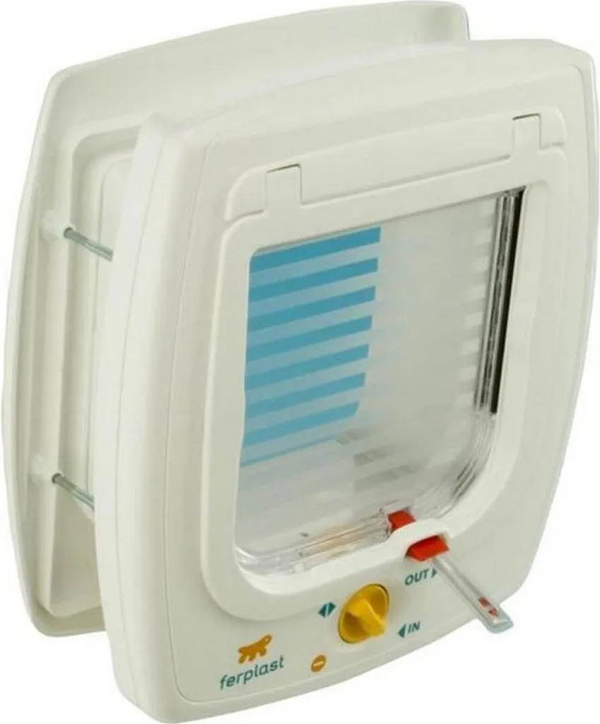 Chatière blanche Ferplast Swing 7 en plastique avec joint coupe-vent