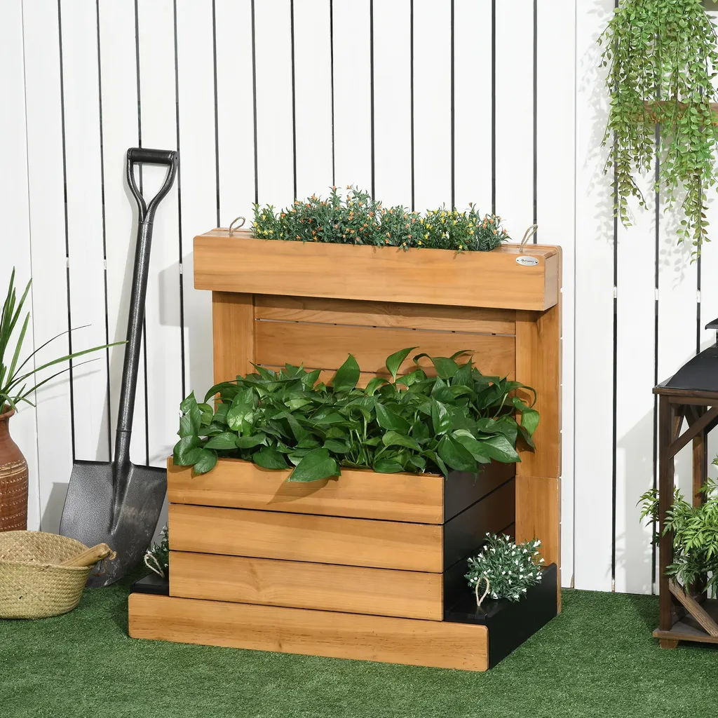 Jardinière surélevée à auto-arrosage avec 4 compartiments de plantation