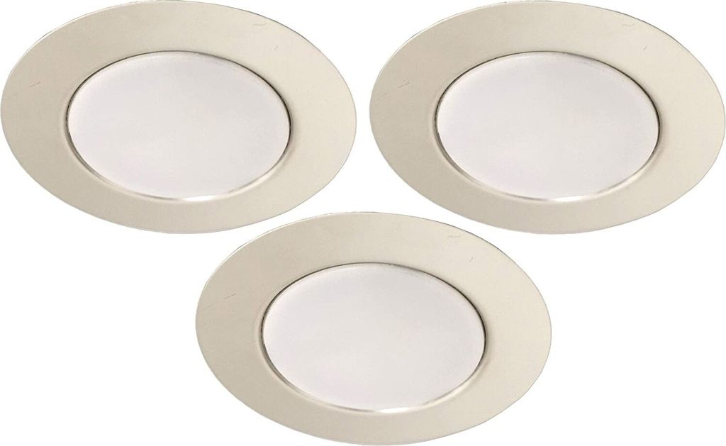Trango 3er Set G4E-038 LED Möbel Einbaustrahler 12 Volt AC/DC Einbauleuchte in Chrom zum Ersetzen herkömmlichen Möbelleuchte, Einbauleuchten mit...