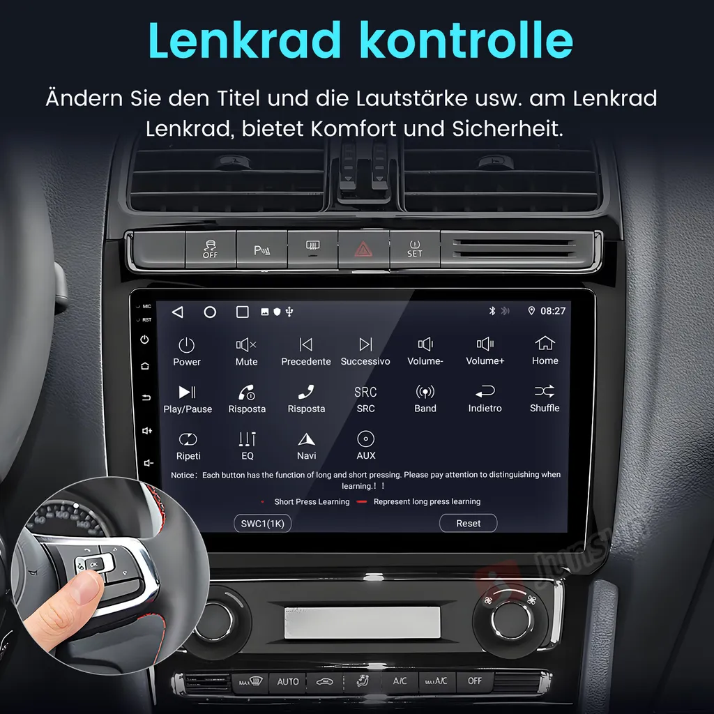Navigatore 9" HD VW Polo 2008-2020 Android 13 Carplay Android Auto - 12