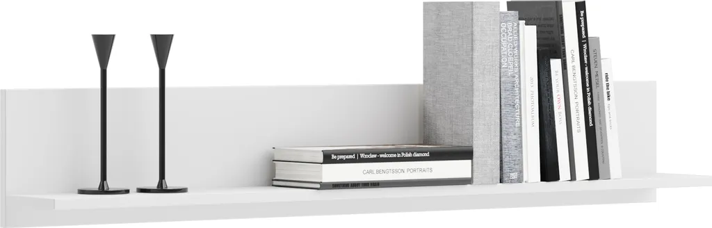 Scaffale a Parete SHELF 100x18 cm Bianco - Mensola Moderna Sospesa - 1