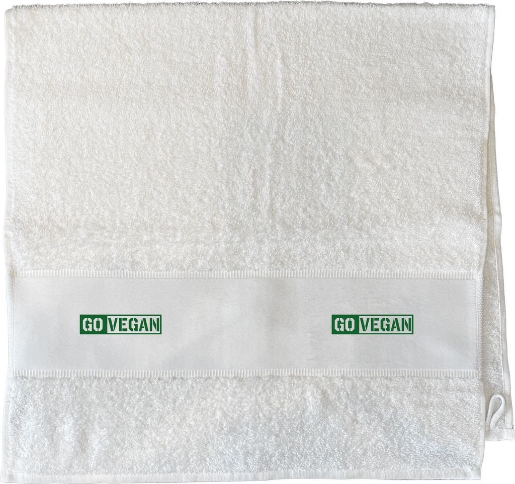 Huuraa Handtuch Go Vegan Modern 50x100cm White Baumwolle Handtuch Geschenkidee