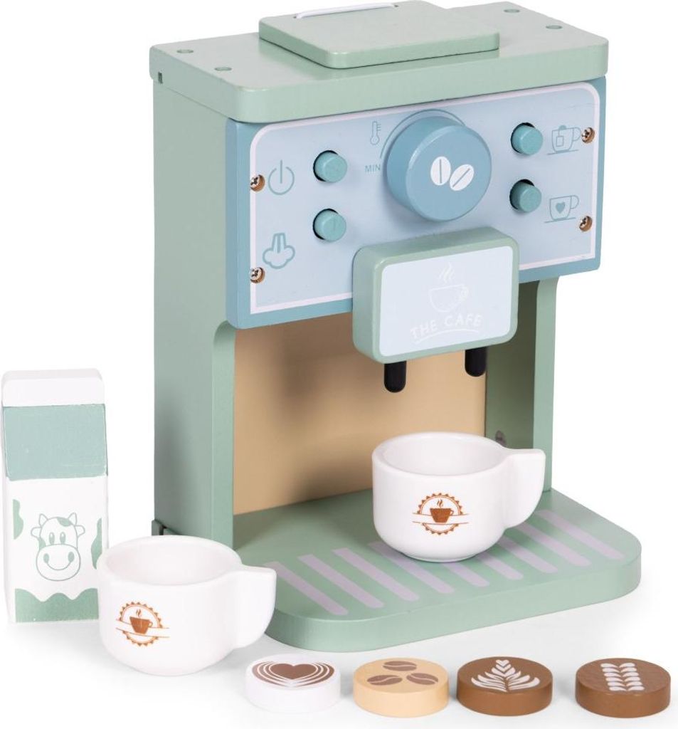 Kinder Kaffeemaschine Holz Barista Set 8 Teile