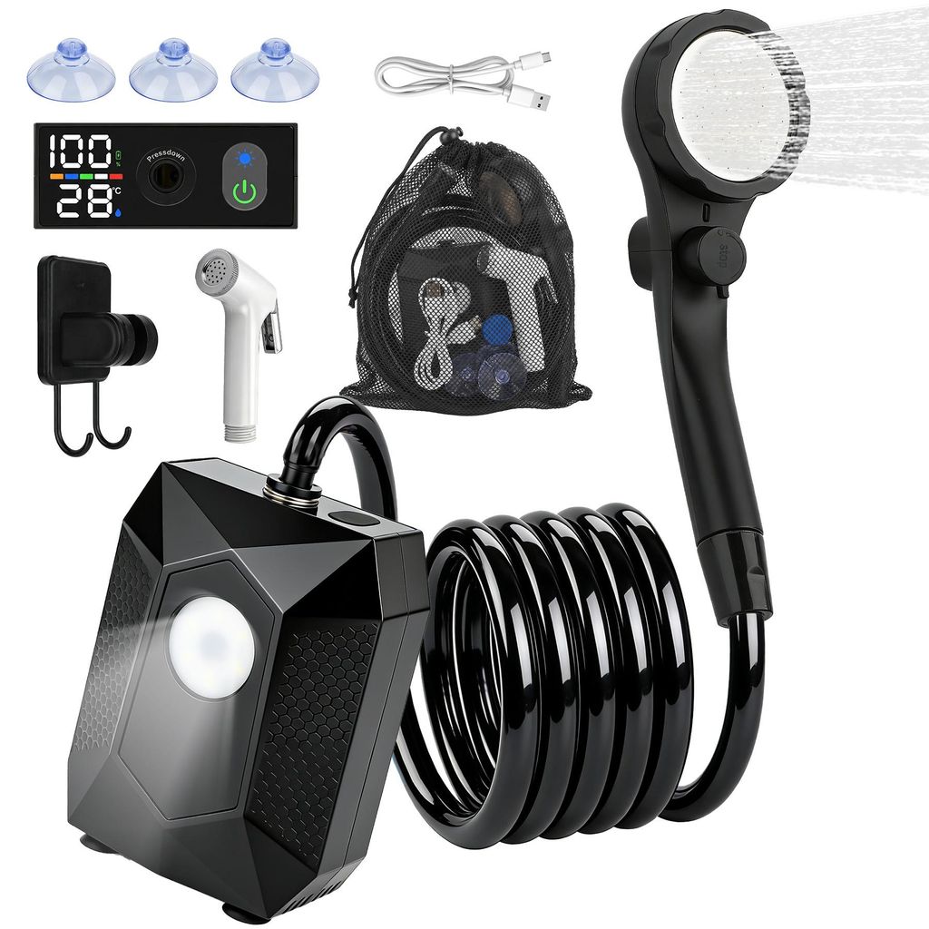 Speed douche de camping avec pompe avec batterie Image du produit 