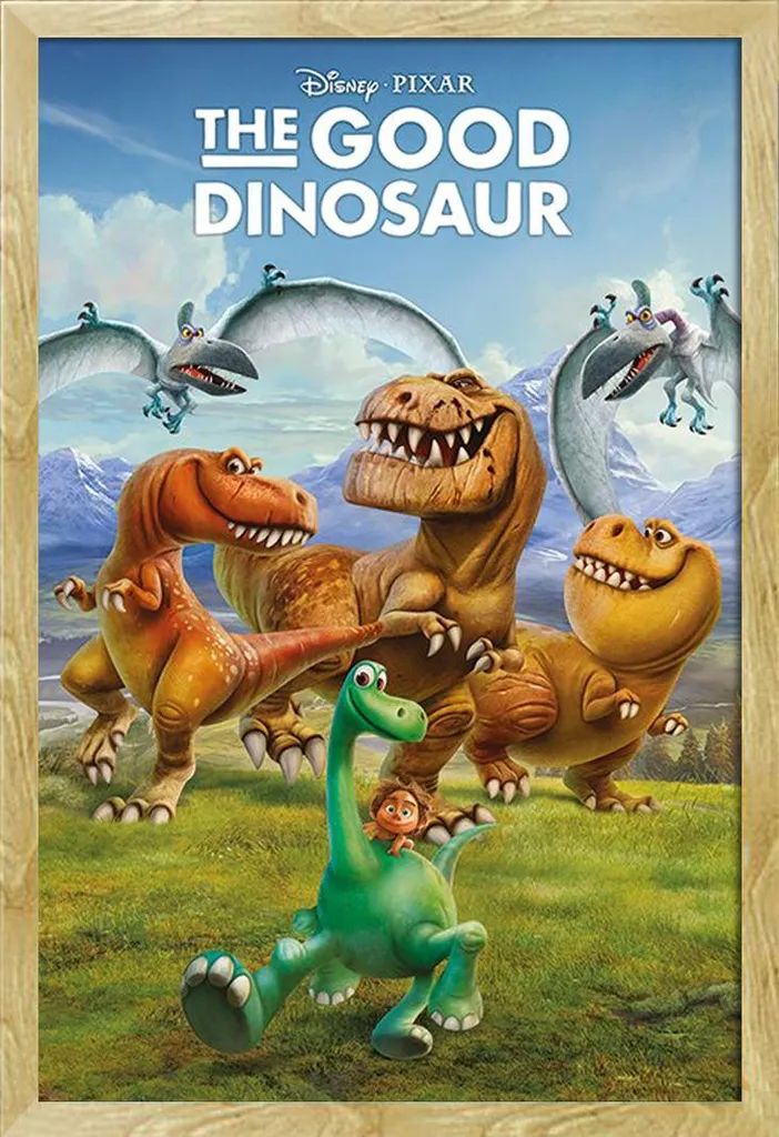 Poster Good Dinosaur sous Cadre Amovible Shinsuke Maxi MDF Hêtre 61x91
